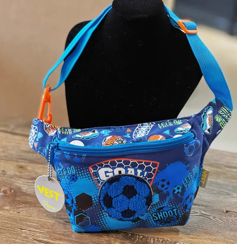 Desenhos animados de futebol fanny pack, bolsa pendurada, casual, fofo, ombro, inclinação, unicórnio, escola primária