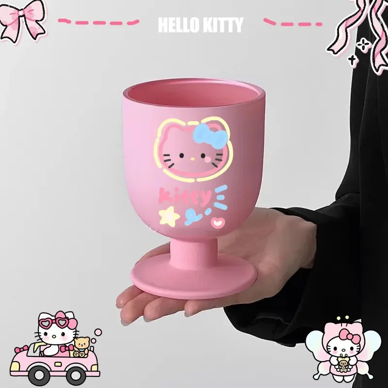 

Hello Kitty Cute Exquisite Chubby Glass Goblet Niche Design Sense Retro Good Looks Wine Glass Collect Send Gifts To Friends