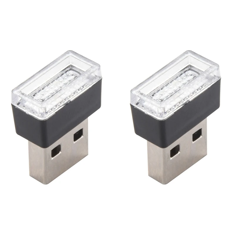 2X Mini Portable Mini USB LED Car Light Car Interior USB Atmosphere Light Plug And Play Decorative Light Emergency