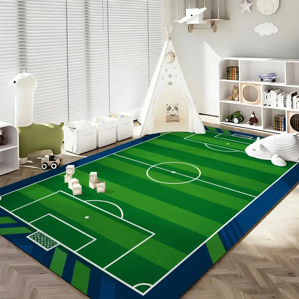 Soccer Home Field Vintage Sports Graphic Design Floor Mat Soft Flannel Non Slip Absorbent Entryway Bathroom Bedroom Garage
