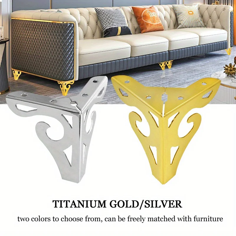 12cm modern design hollowed out furniture sofa legs chrome metal furniture style table coffee table cabinet TV stool sofa legs
