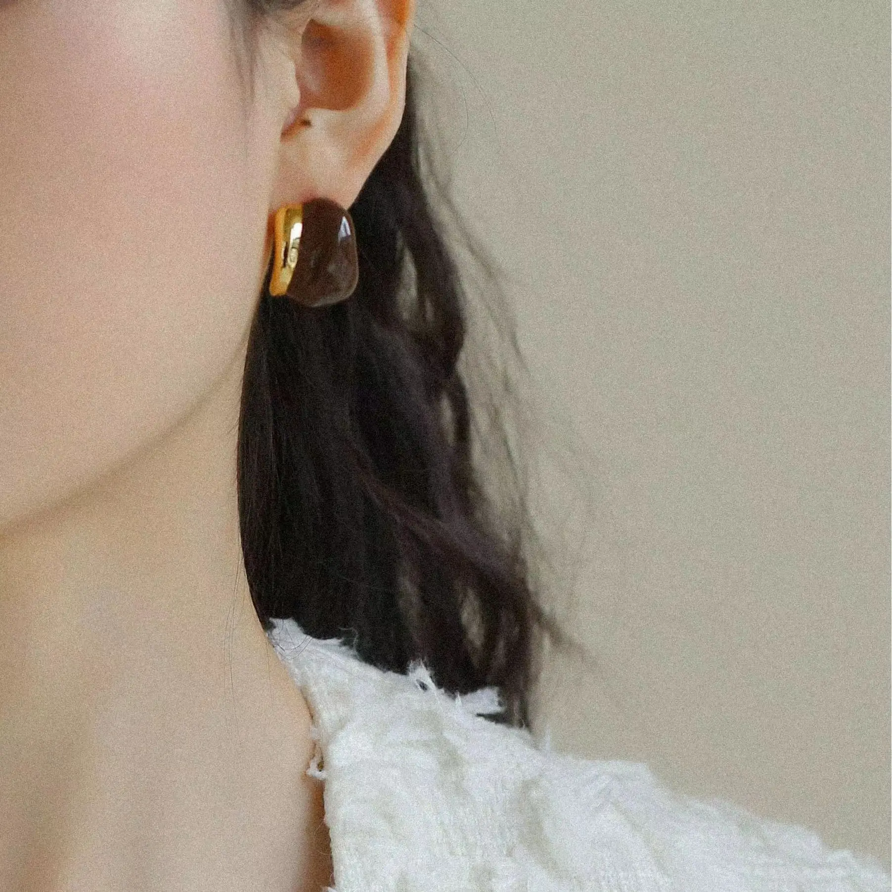 

Jenny&dave Vintage Autumn And Winter Enamel Earrings, Exquisite Milk Tea Color Jewelry Earrings Women's Earrings Ear Cuffs