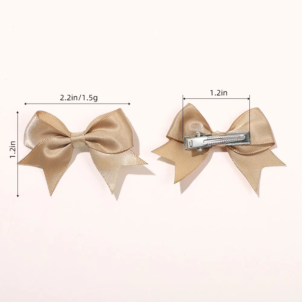 10Pcs/Set New Ribbon Bowknot Hair Clips for Kids New Handmade Nylon Bows Hairpin Barrettes Headwear Baby Girls Hair Accessories