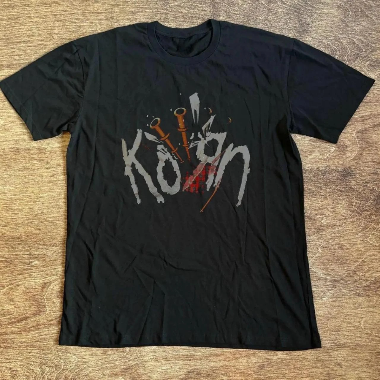 Korn Follow The Leader Cotton Printed T-Shirt Double-Sided Metal Band Tee Men's and Women's Oversize Couple Tee Tops