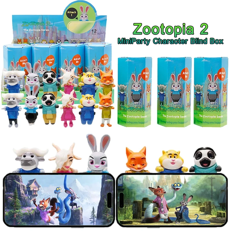 

Новый Disney Zootopia 2, мини-вечеринка, персонажи аниме, глухая коробка, украшение для мобильного телефона, подарок-сюрприз, Рождественский подарок