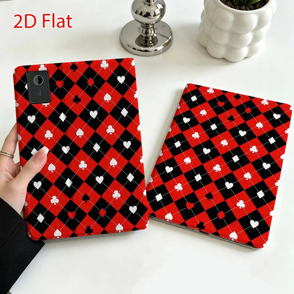 Red Card Suit Art For Lenovo Xiaoxin Pad Pro Tab P12 P11 11 13 11.2 inch K11 Plus Pen Tray Tablet Case Soft