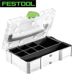 FESTOOL-Caja de Herramientas 203821 Systainer SYS Mini, accesorios de herramientas eléctricas, caja de almacenamiento de piezas de 265x171x71MM con inserto