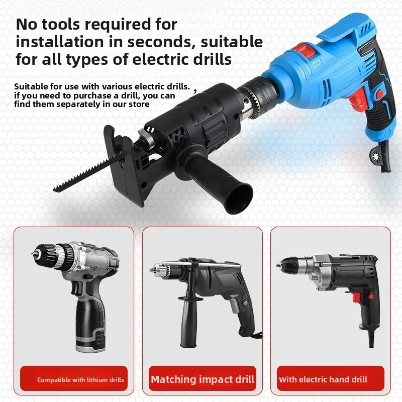 Drill To Reciprocating Saw Adapter, Electric Drill Convert To Jigsaw Kit