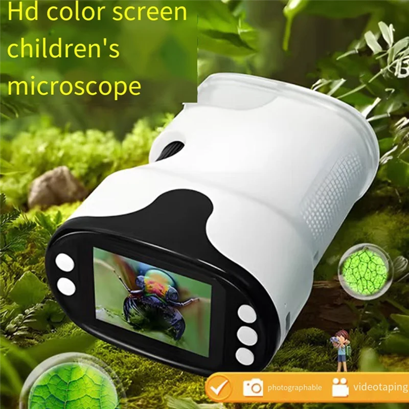 【Recommend】Handheld Microscopes 1000X Kids Microscope Rechargeable Mini Digital Pocket Microscopes Slides Kit Gift