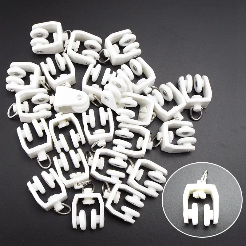 

Plastic Curtain Wheel Rail Straight Curved Track Rollers Hanging Curtains Hook Ring Slider Decorative Accessories