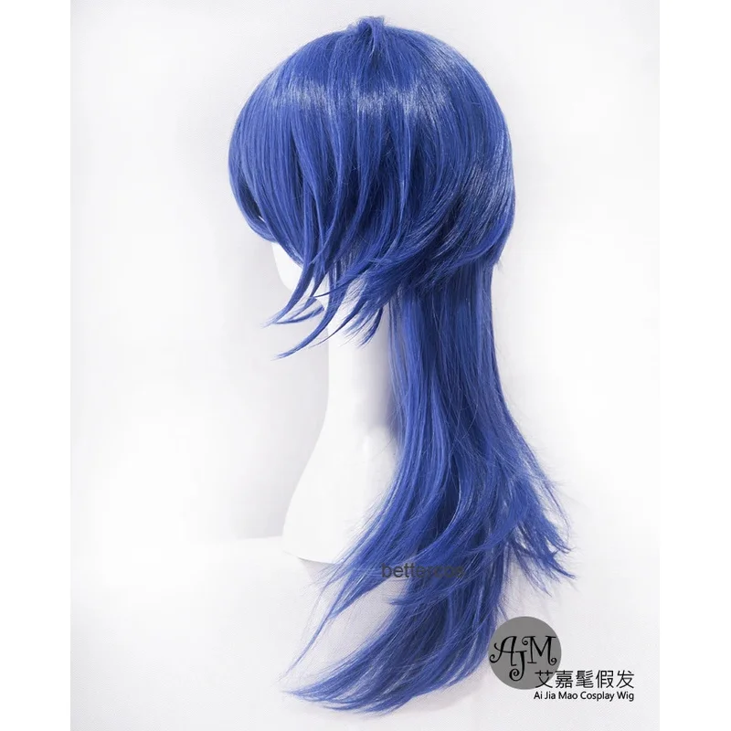 Divisie Rap Battle Hypnose MIC Dobbelstenen Arisugawa Cosplay Pruik 60 cm Blauw Golvend Hittebestendige Synthetisch Haar Pruiken Pruik cap