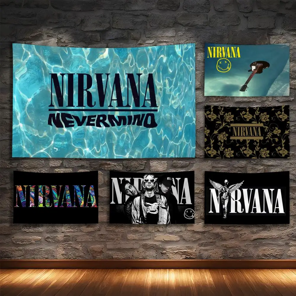 Rock Band N-Nirvana Tapestry Soundproof Thick Tapestry, Living Room Sofa Wall Decor For Hotels & Homestays & Dormitory