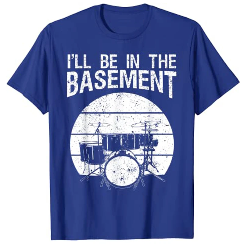 Funny Drummer Art for Men Women Drum Set Drumming Lovers T-Shirt Y2k Music Lover Graphic Unisex Clothing Novelty Tee Gift Cotton