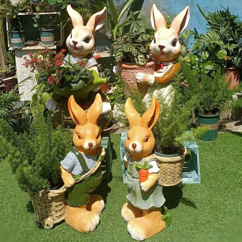 Cute rabbit planter - perfect for balcony gardens, succulents, and outdoor creative decor