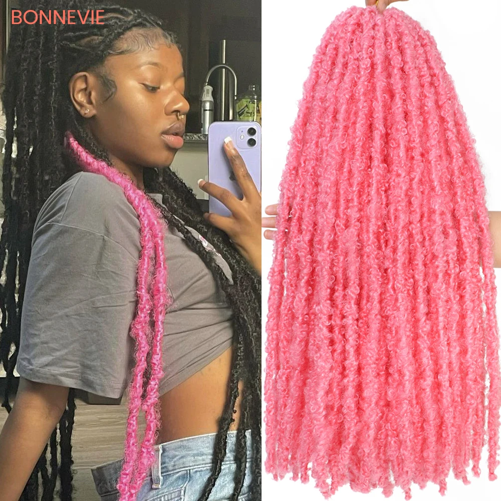 1- 8 Packs Butterfly Faux Locks Crochet Hair Boho Soft Locs Braiding Hair Distressed Pre Looped Synthetic Butterfly Locs Twists