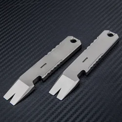 Titanium alloy Mini Prybar Multifunctional Tool Driver Bottle Opener EDC Outdoor Keychain Gadget