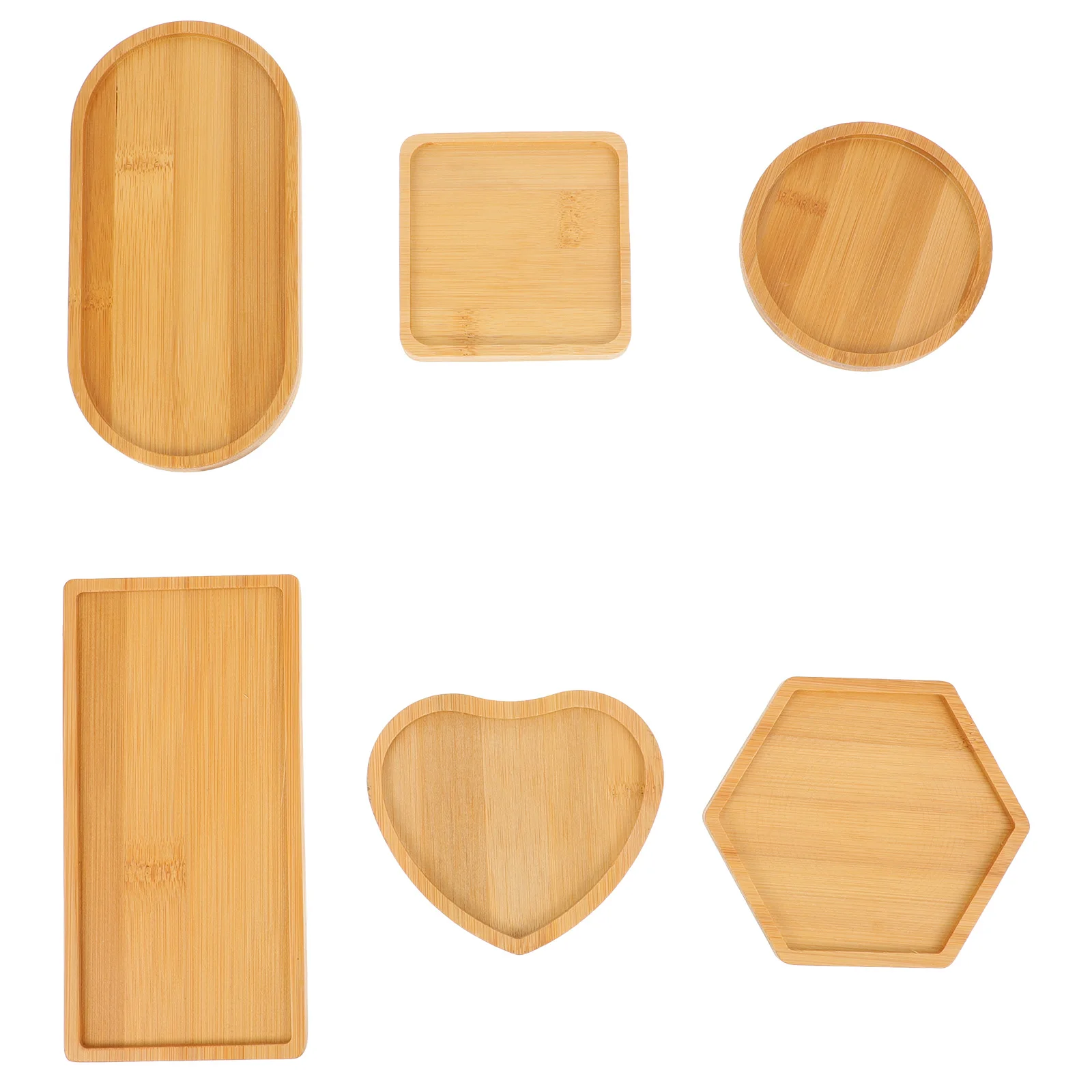 

6 Pcs Mosaic Wood Tray DIY Craft Home Decor Hexagon Heart Oval Extra Long Wooden Resin Gifts