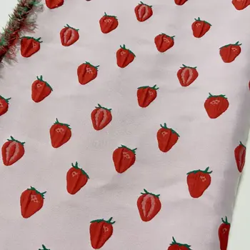 Jahodová dopaminová žakárová tkanina Polyester Vysoce kvalitní dámské šaty Zavazadla Kytice Balení Dekorace Designer DIY Látka 8 nejlepší prodej rajčatová tkanina - №4