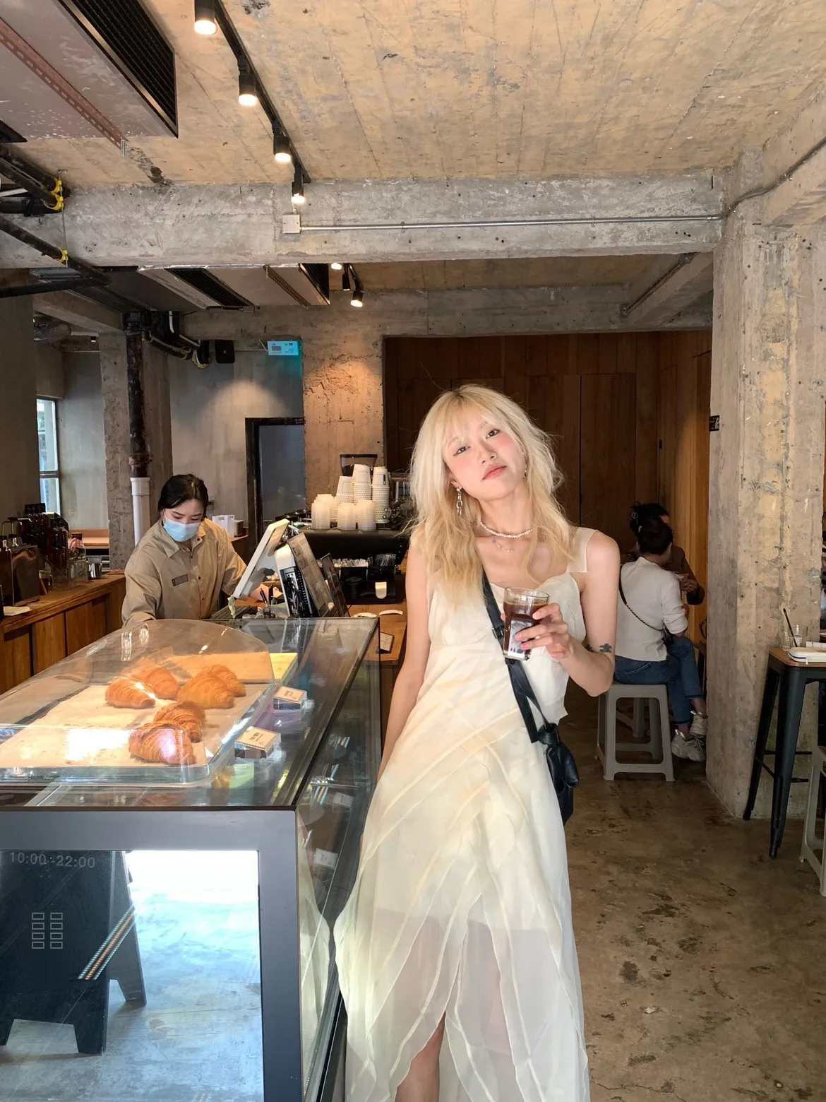 

Элегантная женская летняя юбка-миди с высокой талией, А-силуэт, корейский стиль, V-образный вырез, шифоновое платье