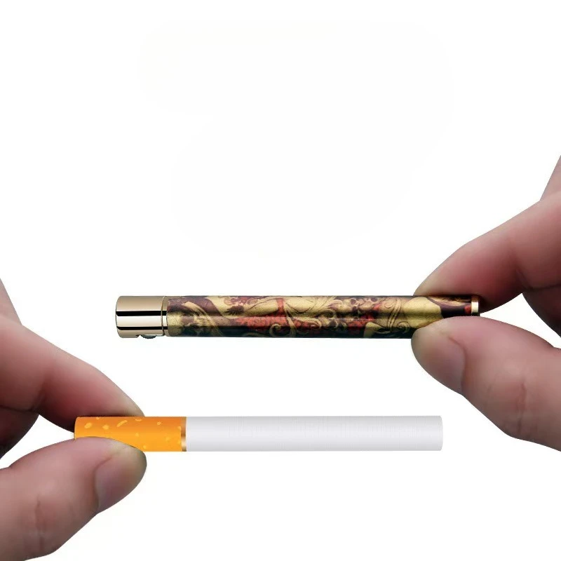 HONEST Butane Creative Slim Gas Lighter Mini Women's Open Flame Grinding Wheel Retro Personality Smoking Set - view 5
