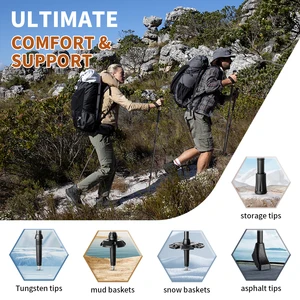 Naturehike المشي لمسافات طويلة القطب قابل للسحب القطب الرحلات القطب المشي لمسافات طويلة القطب خفيف الوزن المشي القطب ألياف الكربون المشي لرياضة المشي عصا المشي التسلق 2 قطعة عصا الرحلات أعلى 10 مبيعات زوارق من الألياف - رقم 2