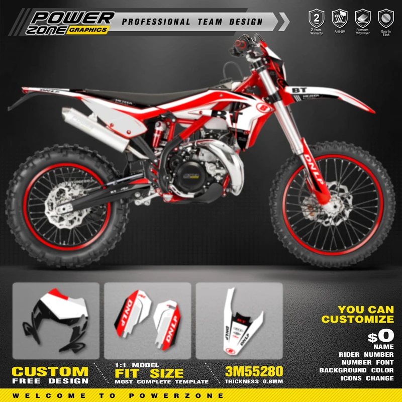PowerZone Custom Team Graphic Decal & Sticker Kit For Beta Xtrainer 2023 2024 2025 XTRAINER 250 300  01
