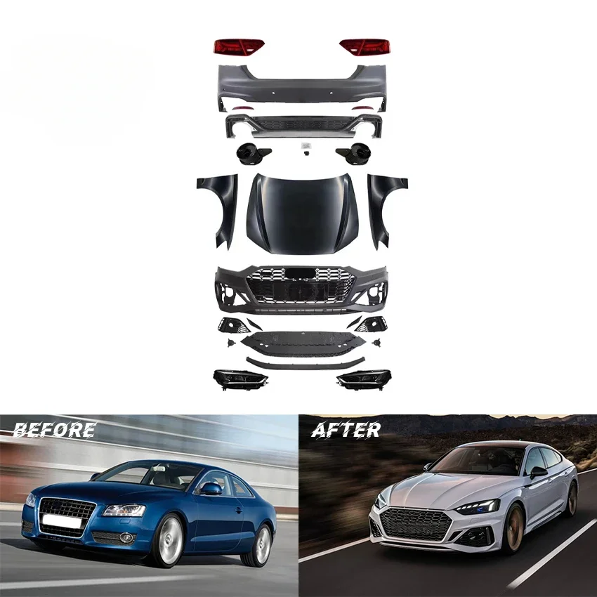 

Hot Selling Car Rear Bumper Lip Grille Body Kit For Audi A5 2008 2009 2010 2011 2012 2013 2014 2015 2016 Black 1set