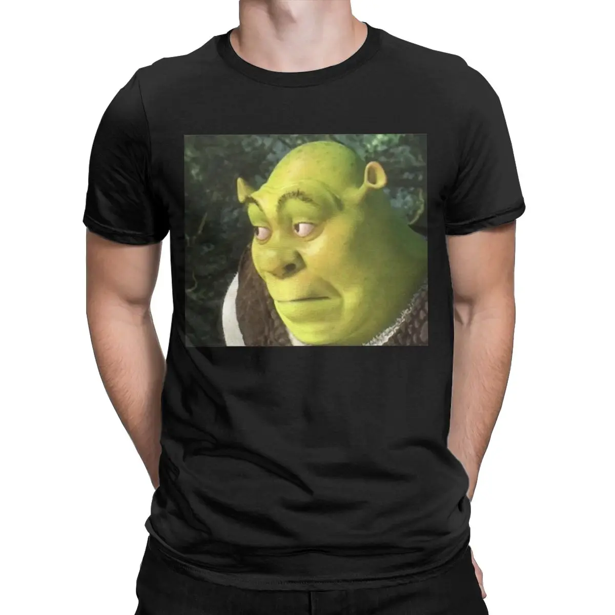 All Seasons Men Women\'s Funny Shreks Meme T-Shirts Apparel Vintage Pure Cotton Shreks Face T Shirt Top Tee Clothes