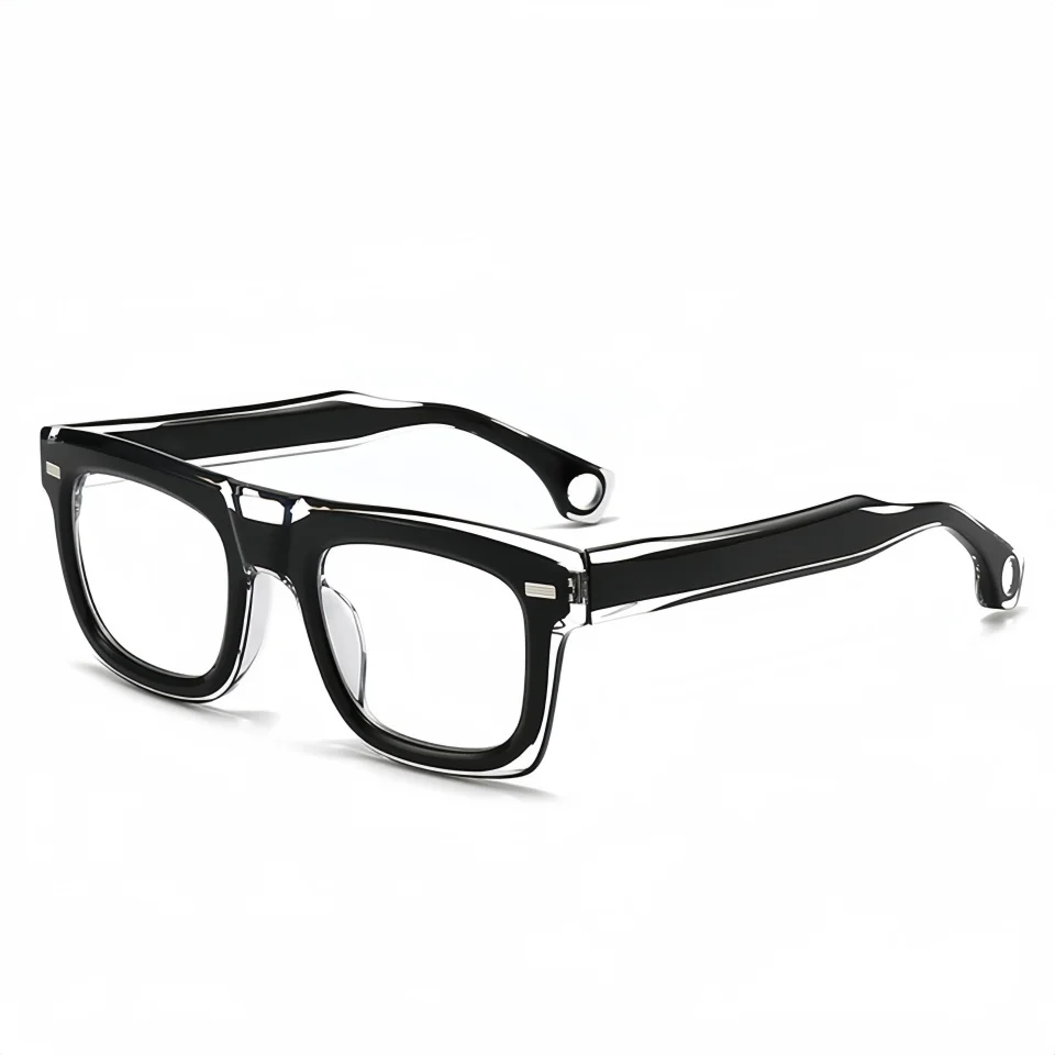 

New Personalized Trendy Men's Acetate Glasses Frame Women's Computer Esports Anti Blue Light Myopia Reading Prescription Eyewear