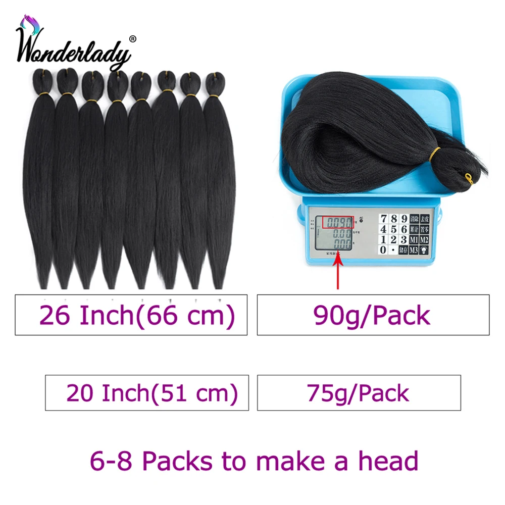 WonderLady-cabello trenzado sintético EZ, extensiones de cabello preestirado, trenzas Jumbo de fácil uso, Afro, venta al por mayor