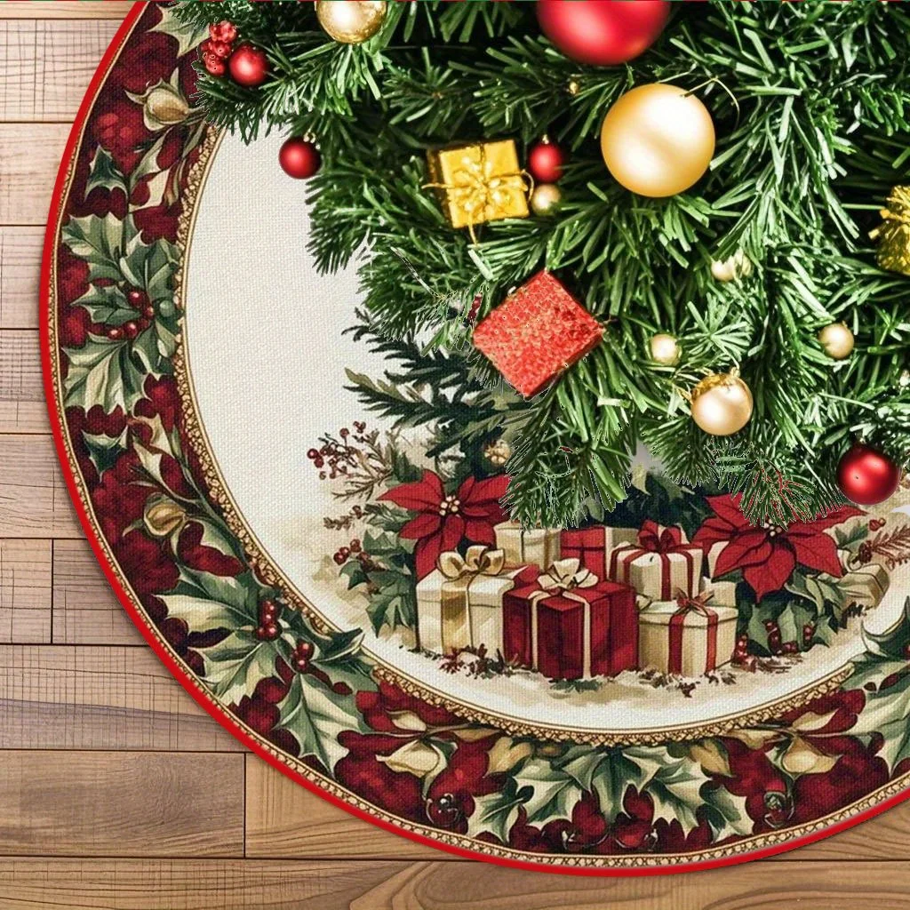 

Easy-Install Tree Skirt - Durable Floral Design for Home & Office Decor