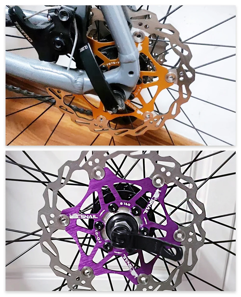 SNAIL Scheibenbremsrotor MTB Fahrrad Schwimmender Rotor Wärmeableitung 160mm Edelstahl-Rotor Fahrradzubehör – Detail 12
