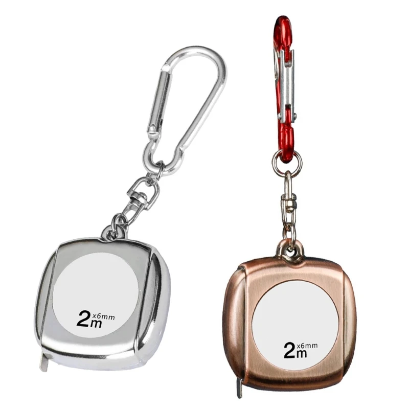 2meter Metric Ruler Flexible Measuring Tape Keychain with Self Locking