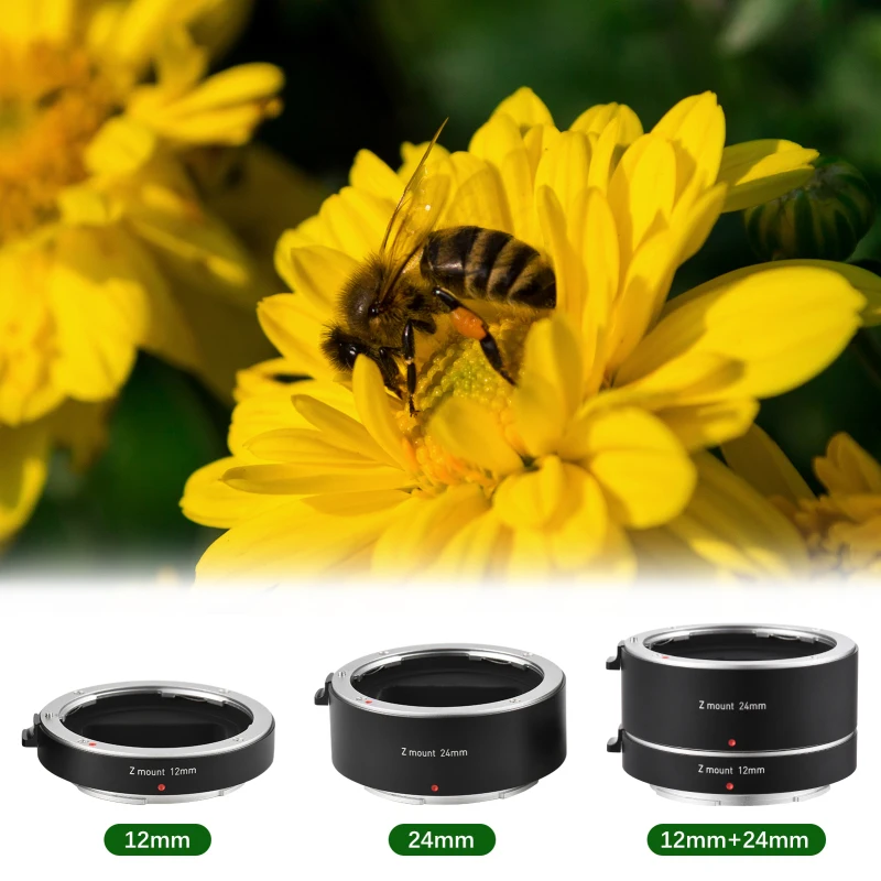 Auto Focus Automatic Extension Tubes 12mm 24mm Z Mount Macro Photography Tube for Nikon Z50 Z5 Z6 Z6II Z7 Z7II Mirrorless Camera