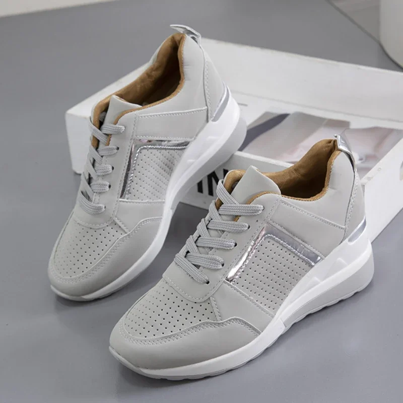 Fashion Women's Sneakers Lace-Up Wedge Running Shoes for Women Breathable Platform Casual Shoes Outdoor Tenis Women Sport Shoes