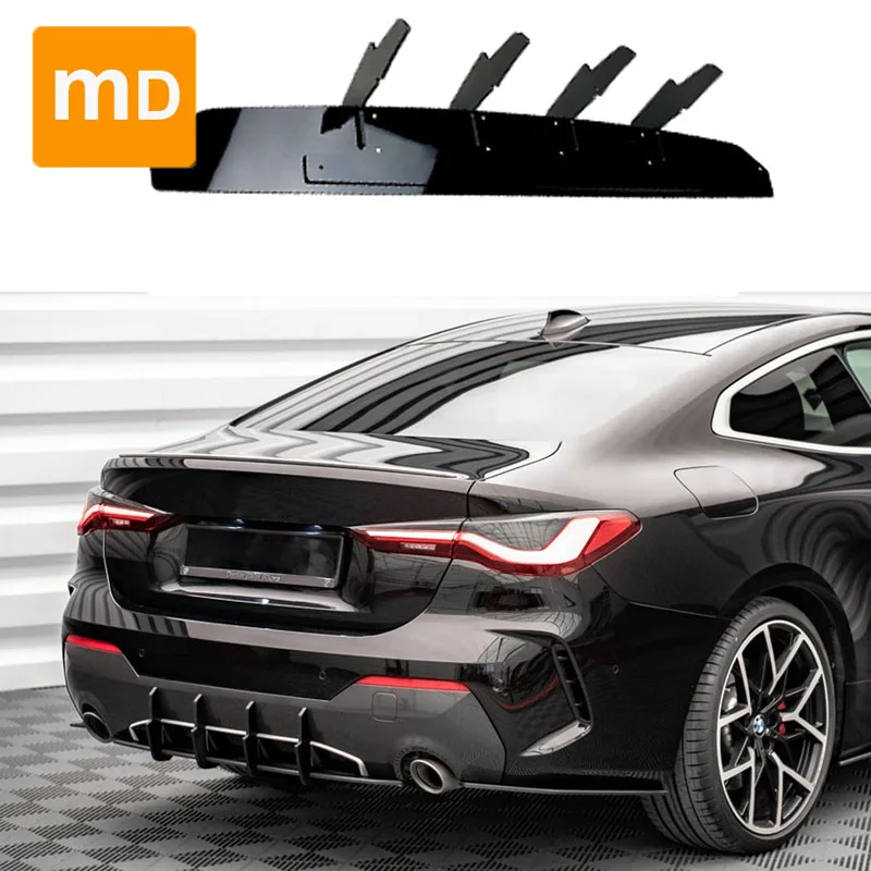 For BMW 4 Series Two Door Coupe G22 2020 Glossy Black Rear Bumper Spoiler Splitter Body Kit Trim Car Accessories Upgrade