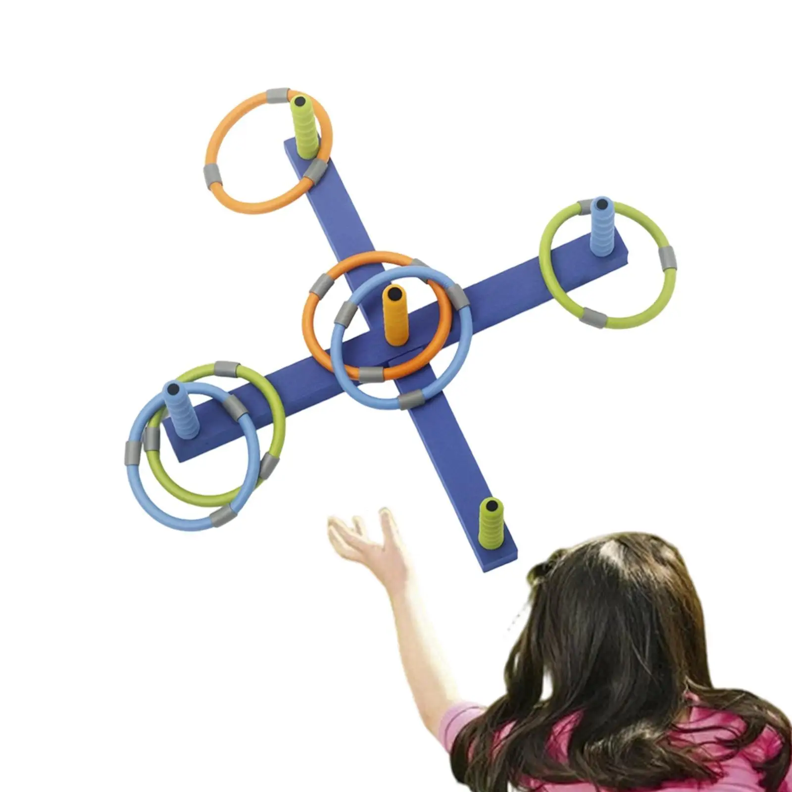 Interactive Ring Toss Playset Educational EVA Material Lawn Yard Game for Kids Family Indoor Outdoor