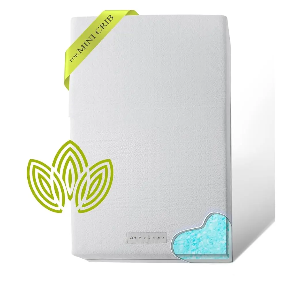 

Organic Cotton Dual-Sided Mini Crib Mattress, 38X24X3 Premium Memory Foam 2-Stage Certipur-Us Hypoallergenic Baby Mattr Firm