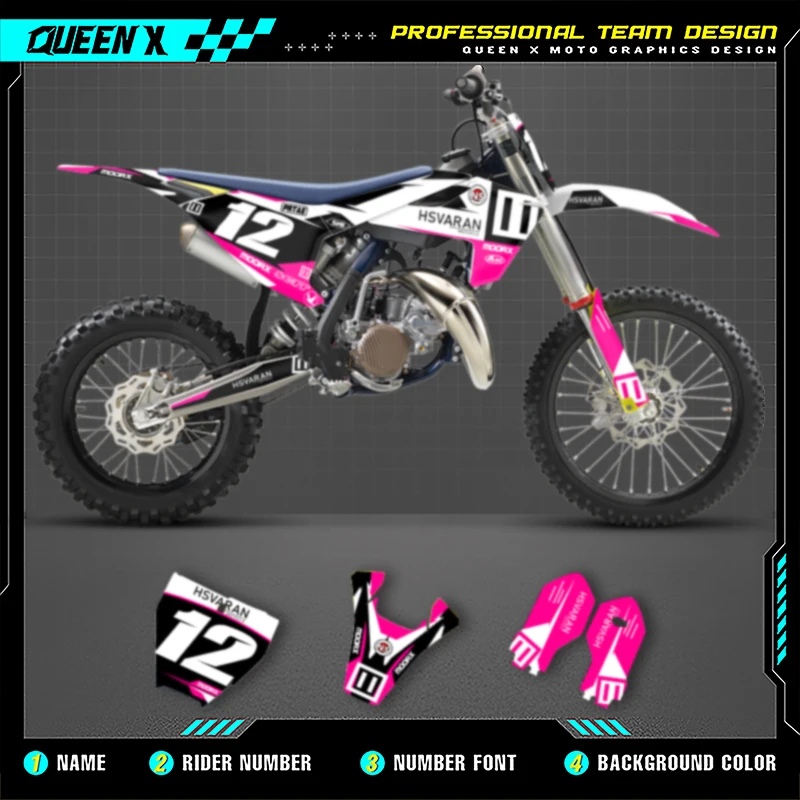 

Queen X MOTOR Graphics Stickers Decal Kits For Husqvarna TC85 TC 85 2018 2019 2020 2021 2022 2023