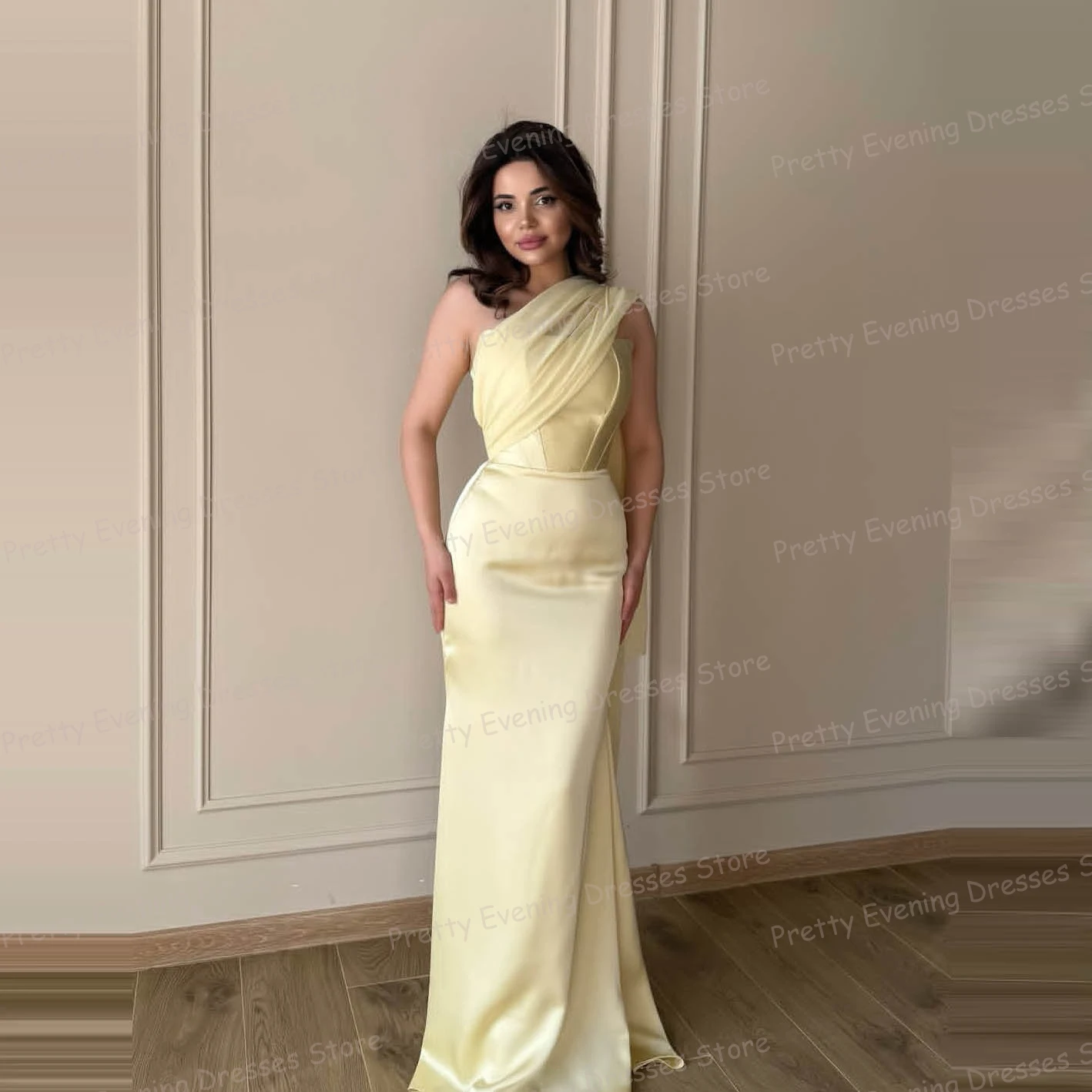 

Simple Evening Dresses Mermaid Woman's Sleeveless One Shoulder Prom Gowns Fashion Backless Party Customized Vestidos De Novia