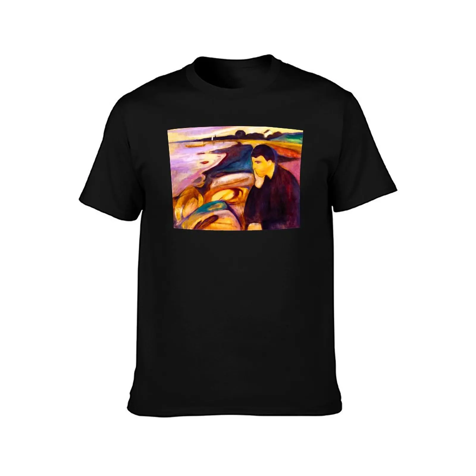 EDVARD MUNCH - Melancholy 1894 T-Shirt Summer Casual Cotton Tee Oversized Streetwear Tops Vintage Graphic Print 100% Cotton