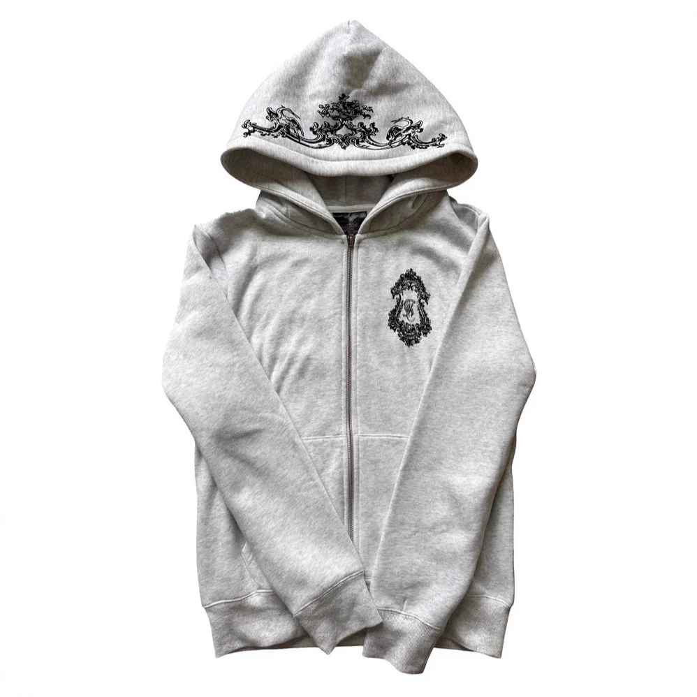 

Neutral Geometric Pattern Spot Zipper Hooded Jaet Loose Fit Ciwalk Spring Season ort Pants for Men