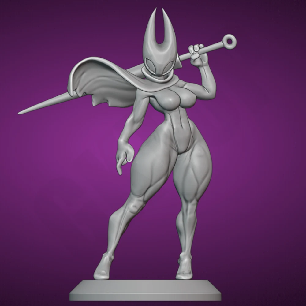1/24 Hollow Knight Grey Sexy Resin Figurine Toy Unpainted GK Doll Unassembled 3D Print Assembly Miniature Reduction Statue Toy - Image 3