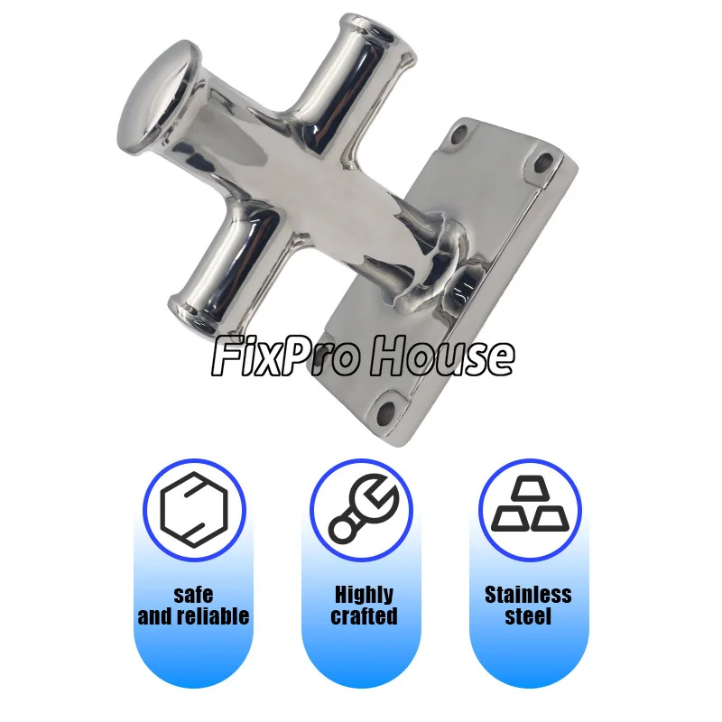 112.23/141mm Cross Bollard Heavy Duty and  Marine Grade 316 Stainless Steel Mooring Cleat for Boat Mooring Yacht Spare Parts