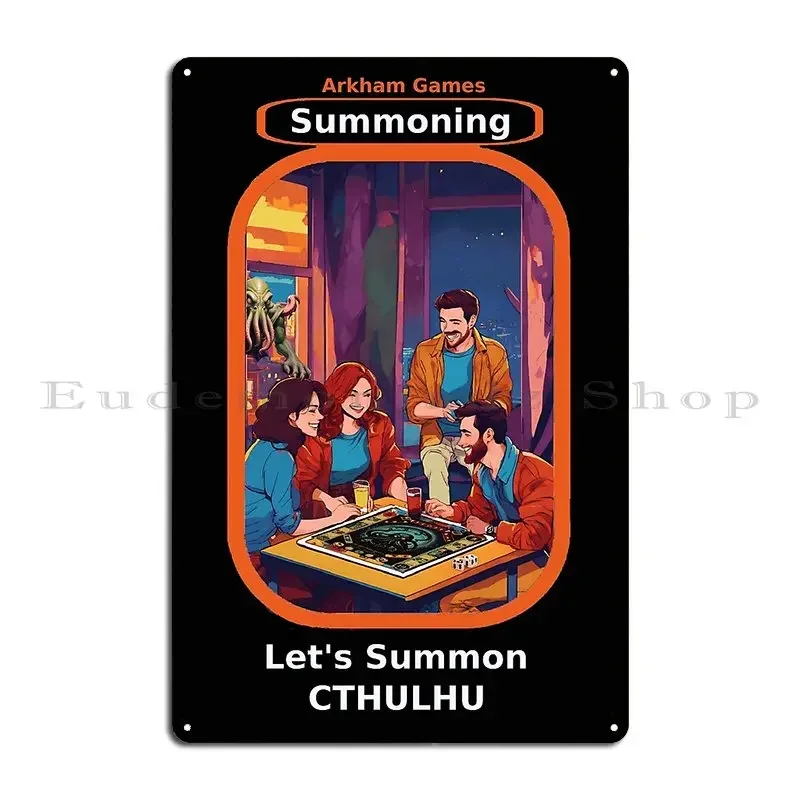 Arkham Games Let S Summon Cthulhu Metal Sign Wall Decor Rusty Living Room Classic Iron Tin Sign Poster