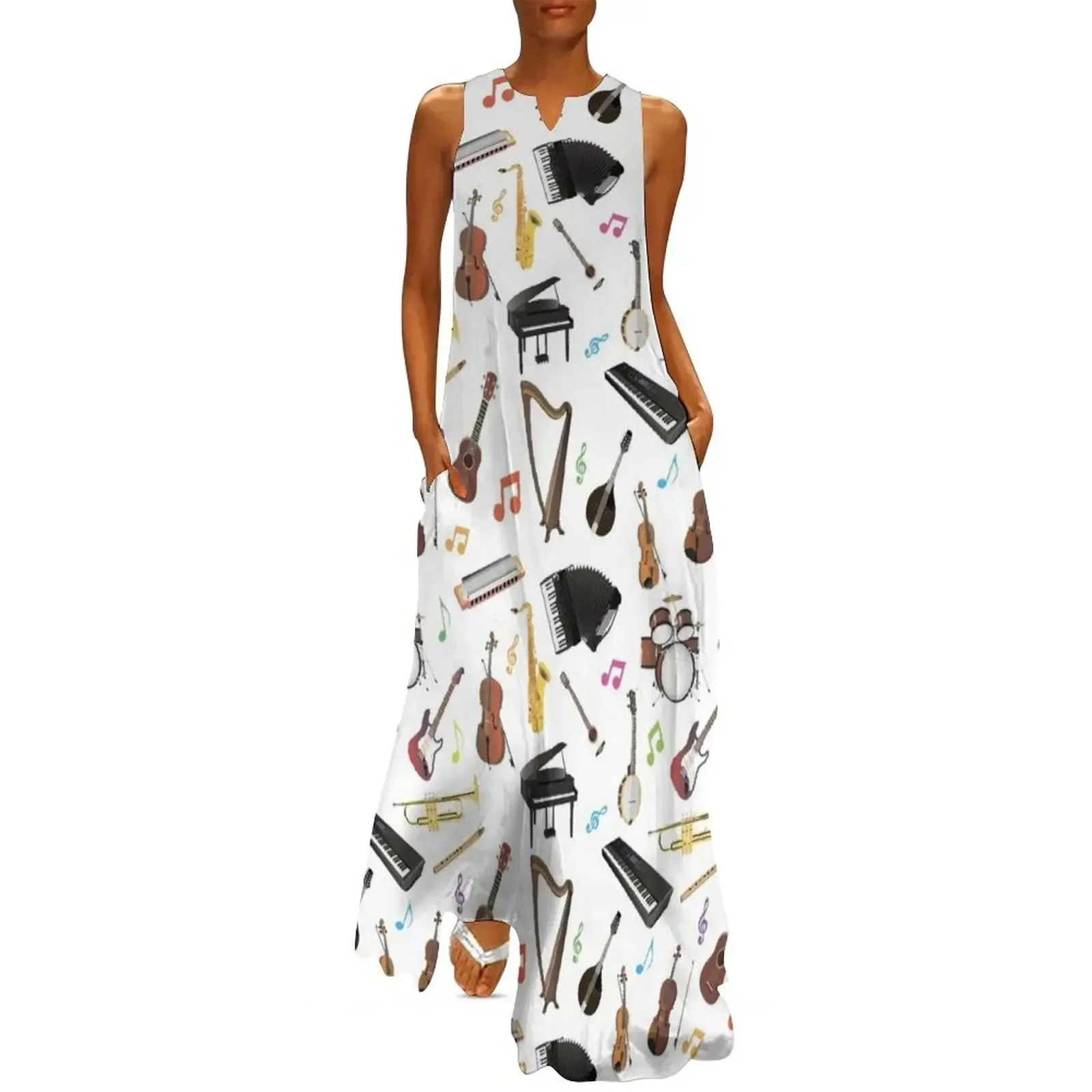 

Various Musical Instruments Long Dress wedding guest dress 2025 elegant women's sets sexy dress womens clothing