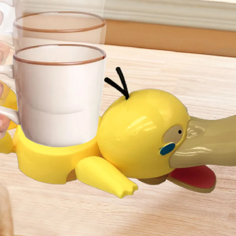 3D Cute Duck Coaster Panicking Duck Insulated Coaster Pressing Gaze Cute Humorous Decompression Desktop Ornament Decoration view 2
