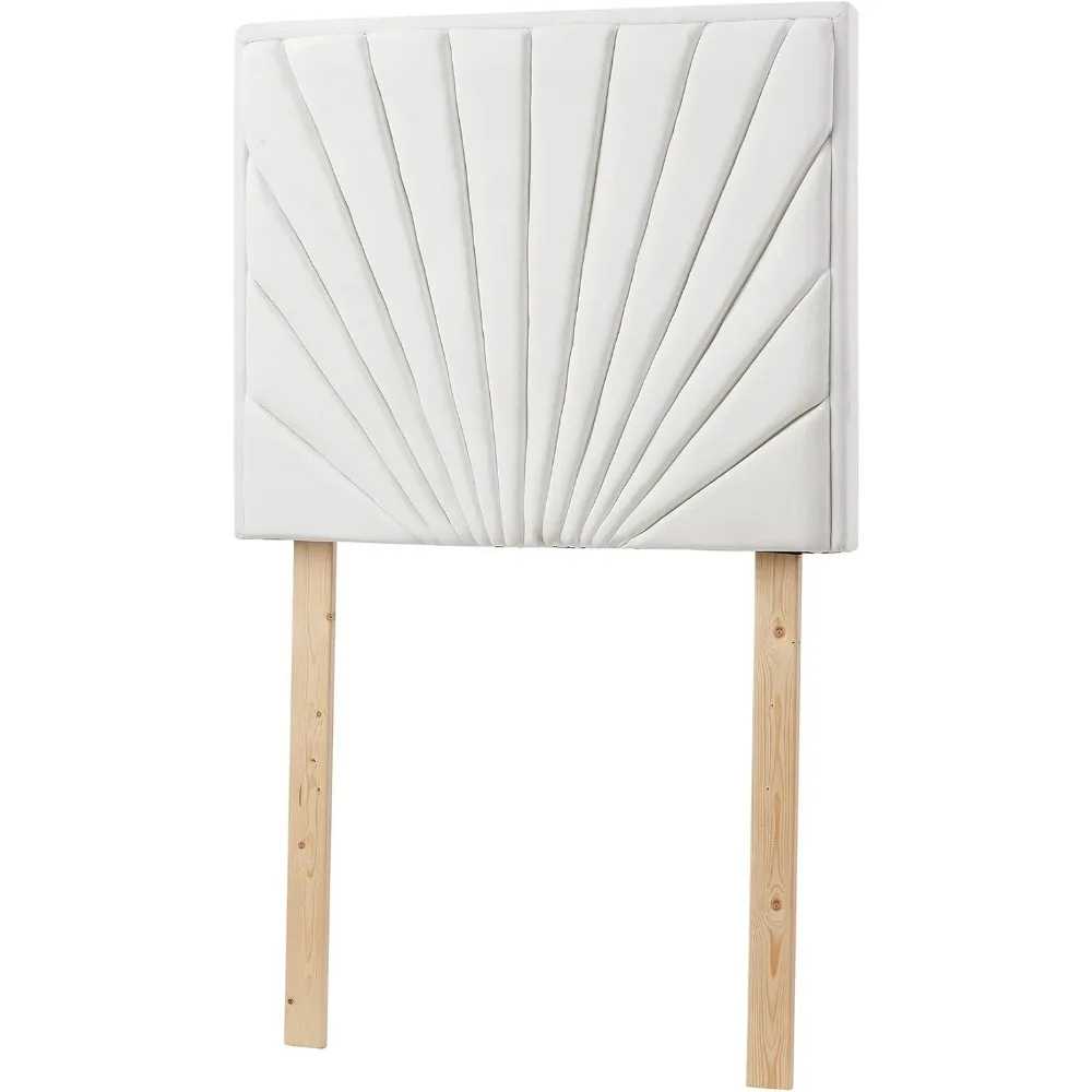 

College Dorm Headboard with Legs - Sunrise Panel - Velvety White