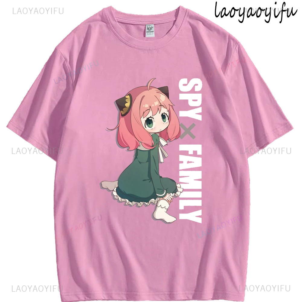 Spy House Ania Anime Print T-shirt Casual Manga Style Short Sleeved Cotton Clothing for Both Men and Women