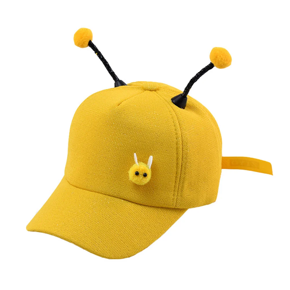 

Fashion Children Headdress Creative Bee Design Peaked Bouncy Ball Antenna Cotton Sun (Yellow Mesh Hat, About 3-9 Years Old, Adju